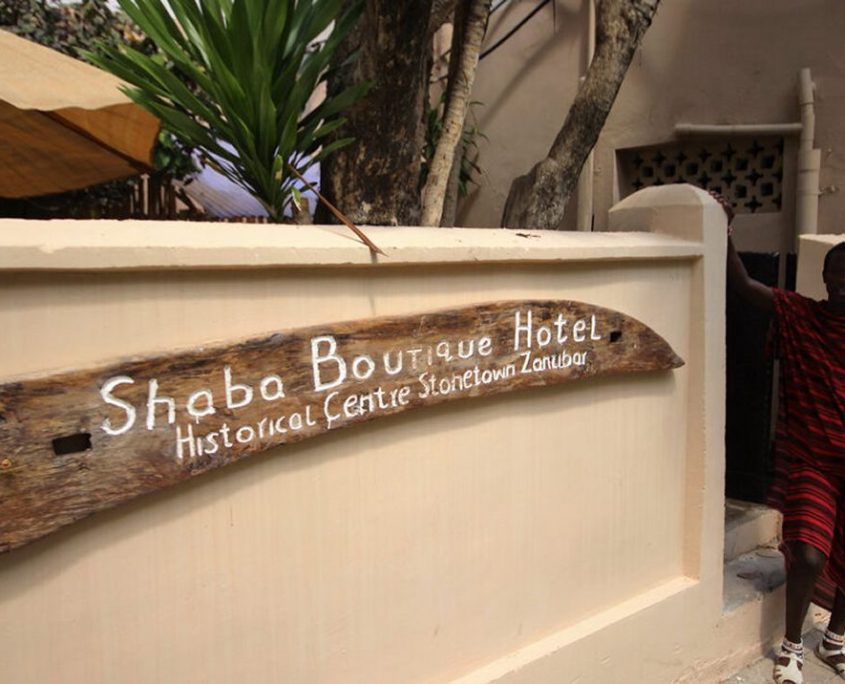 Entrée du Shaba Boutique Hotel à Stonetown Zanzibar